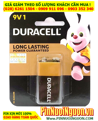 Pin thiết bị đo cầm tay Duracell MN1604B-6LP3146, Pin 9v Duracell MN1604B-6LP3146 Alkaline (Made in Malaysia) MẪU MỚI